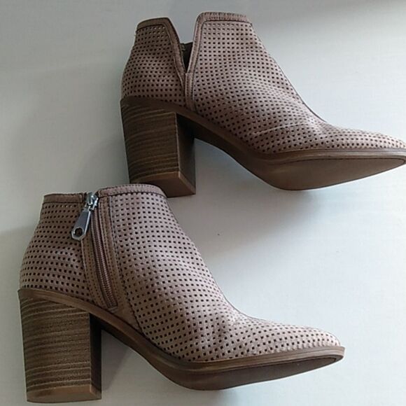 DV by Dolce Vita Perforated Ankle Booties – Taupe – 3.5" Heel – 10 - Picture 4 of 14